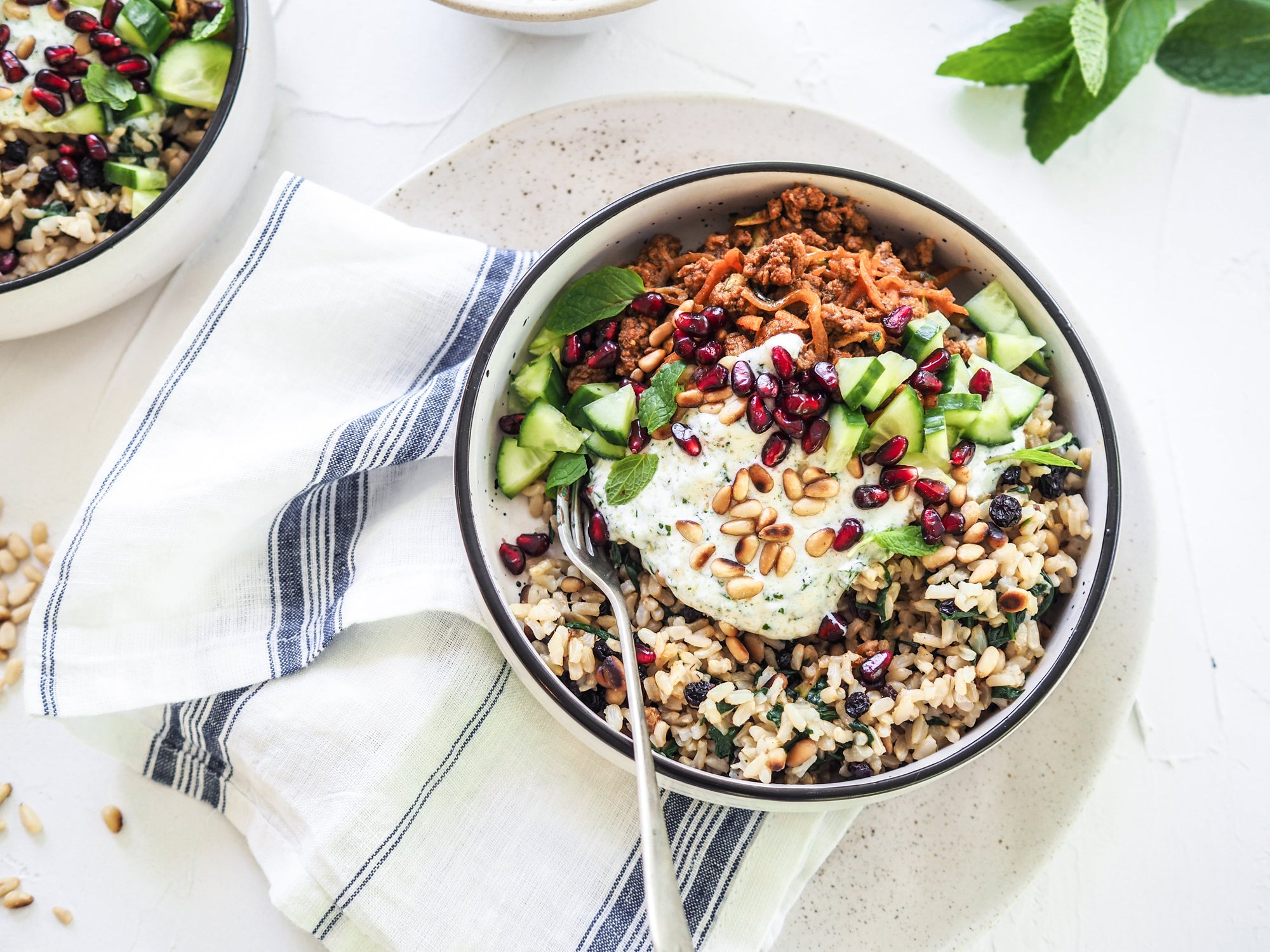 Moroccan Lamb Mince Bowl with Nourishing Jewelled Rice